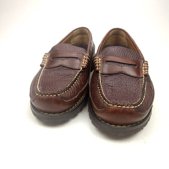 LL BEAN ALLAGASH Hand Sewn Bison Leather Penny Loafer 244478 men 7.5 EE main image 6